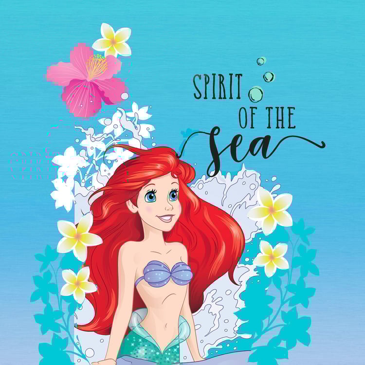 SPACES - Disney Ariel Printed Blue Cotton Single Quilt
