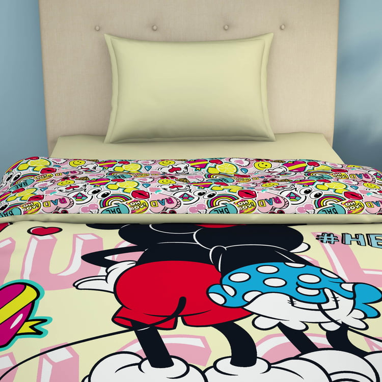 SPACES Disney Mickey - Cream Printed Cotton Single Quilt