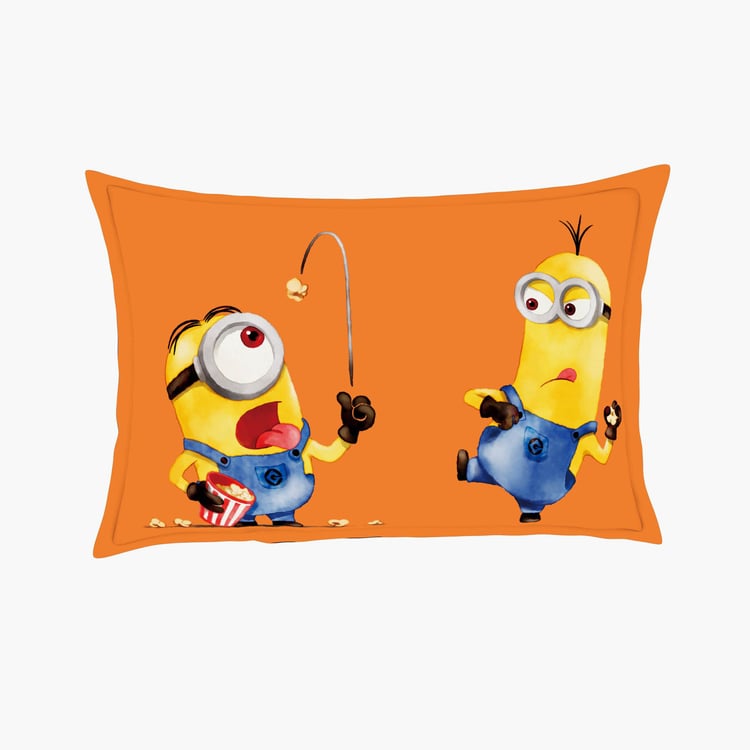 SPACES Universal Water Colour Minions - Yellow Printed Cotton Single Bedsheet Set - 2Pcs