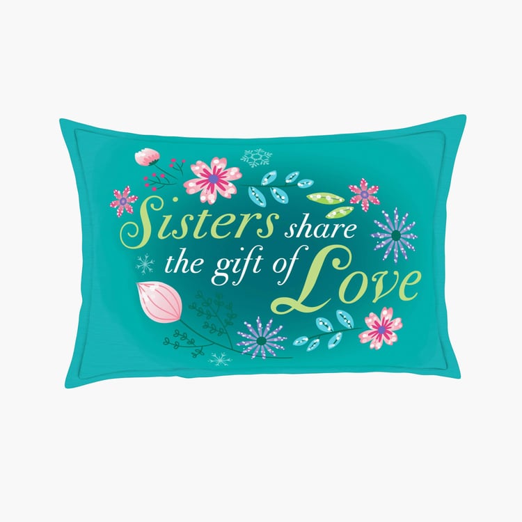 SPACES Disney Frozen - Printed Green Cotton Double Bedsheet Set - 3Pcs