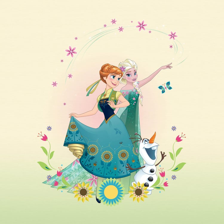 SPACES Disney Frozen - Printed Green Cotton Double Bedsheet Set - 3Pcs