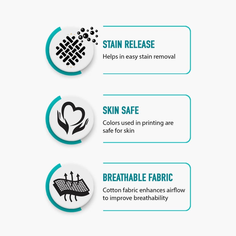 SPACES Disney Frozen - Printed Green Cotton Double Bedsheet Set - 3Pcs