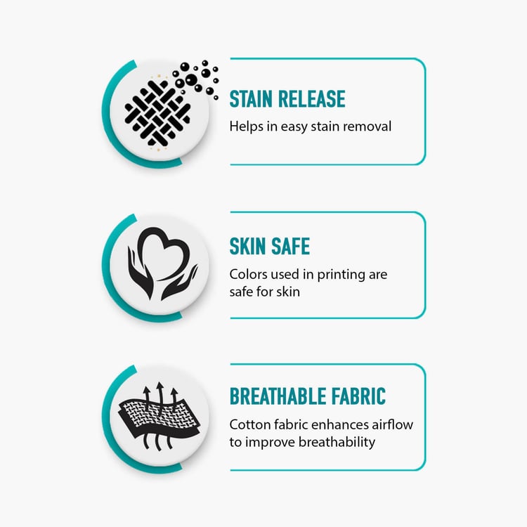 SPACES Disney Mickey Grey Printed Breathable Double Bedsheet Set-3Pcs