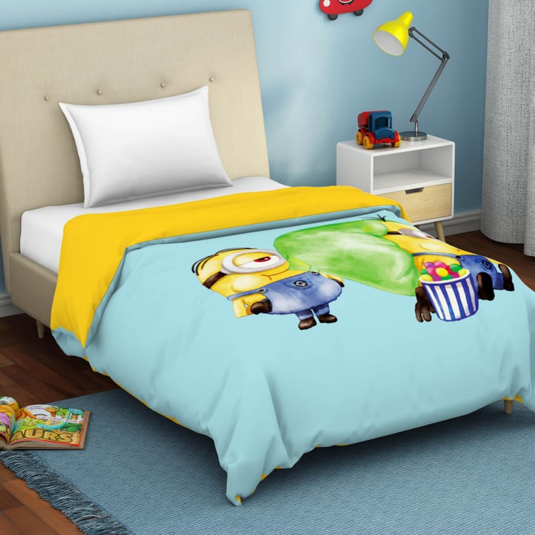 SPACES Universal Water Color Minions-Blue Cotton Printed Dohar-
150x220cm