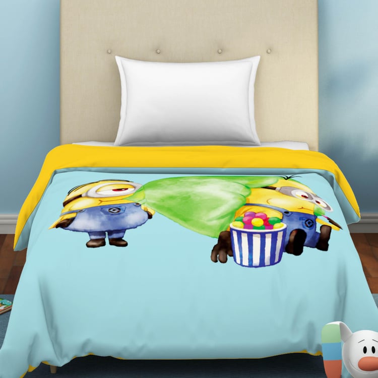 SPACES Universal Water Color Minions-Blue Cotton Printed Dohar-
150x220cm