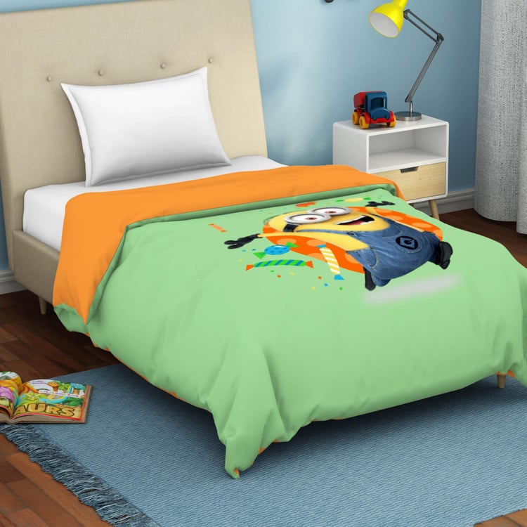 SPACES Universal Party Minions - Green Printed Single Bed Dohar