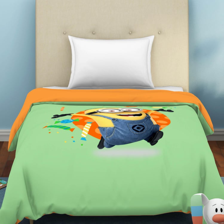 SPACES Universal Party Minions - Green Printed Single Bed Dohar