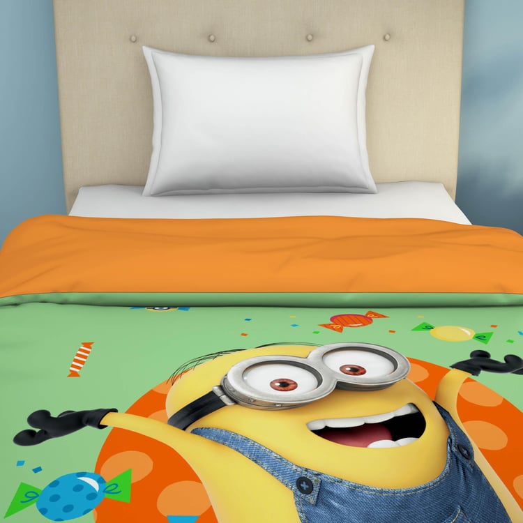 SPACES Universal Party Minions - Green Printed Single Bed Dohar