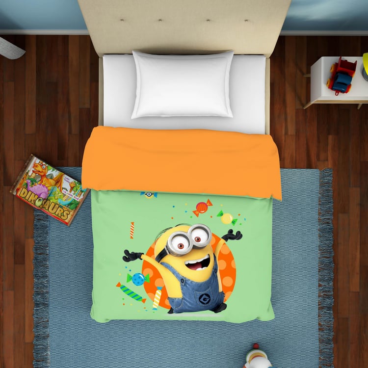 SPACES Universal Party Minions - Green Printed Single Bed Dohar