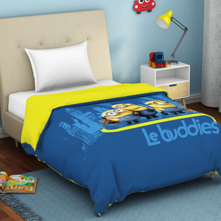 SPACES Universal Lebuddies Minions-Blue Cotton Printed Single Dohar-150x220cm