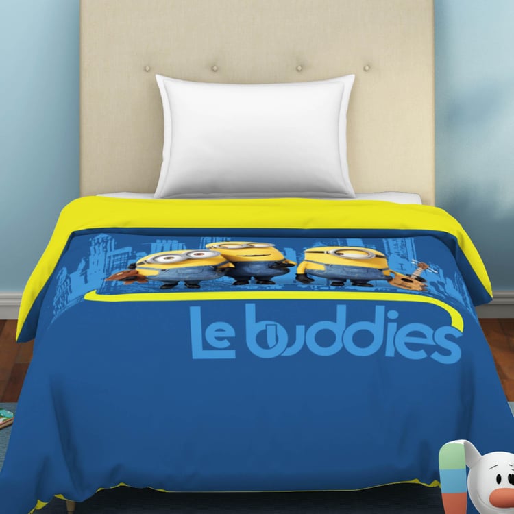 SPACES Universal Lebuddies Minions-Blue Cotton Printed Single Dohar-150x220cm