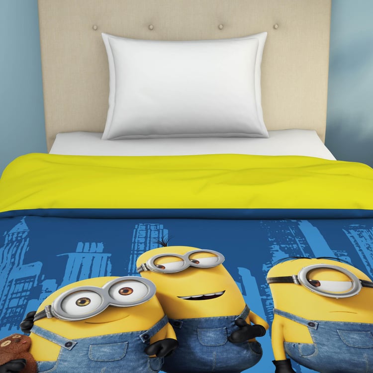 SPACES Universal Lebuddies Minions-Blue Cotton Printed Single Dohar-150x220cm