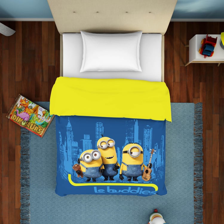 SPACES Universal Lebuddies Minions-Blue Cotton Printed Single Dohar-150x220cm