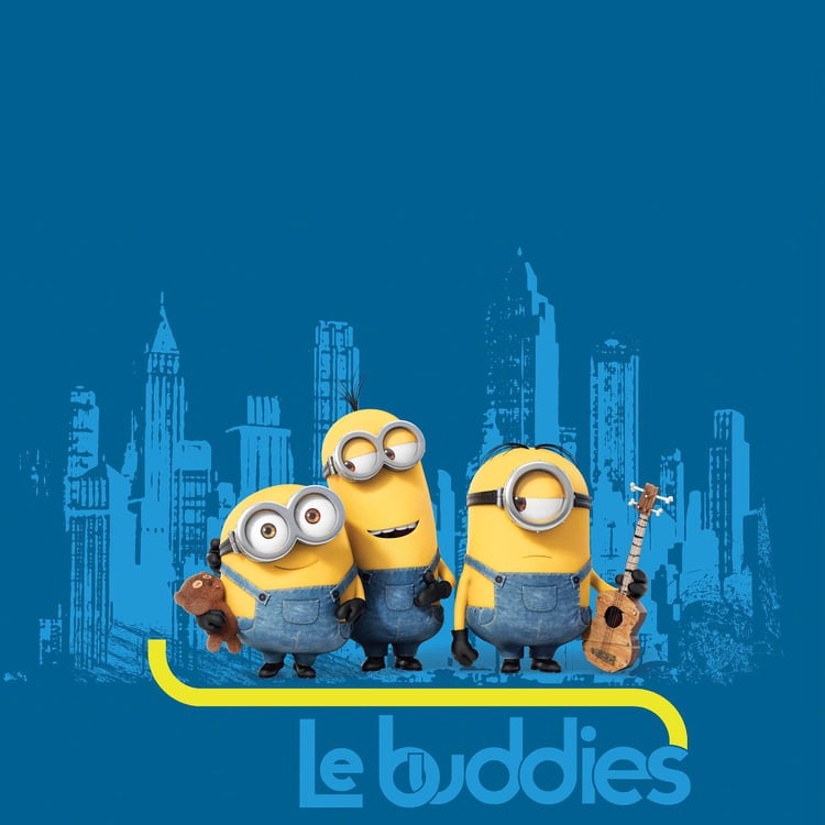 SPACES Universal Lebuddies Minions-Blue Cotton Printed Single Dohar-150x220cm