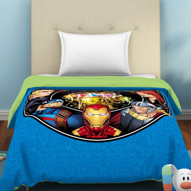 SPACES Marvel Avengers-Blue Printed Cotton Single Bed Dohar-150x220cm