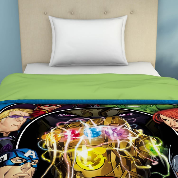 SPACES Marvel Avengers-Blue Printed Cotton Single Bed Dohar-150x220cm