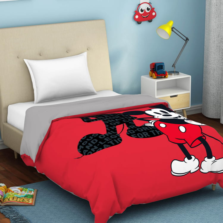 SPACES Disney Mickey Multicolour Printed 180TC Cotton Single Bed Dohar