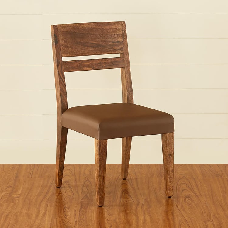 New Raga Set of 2 Sheesham Wood Dining Chairs - Brown