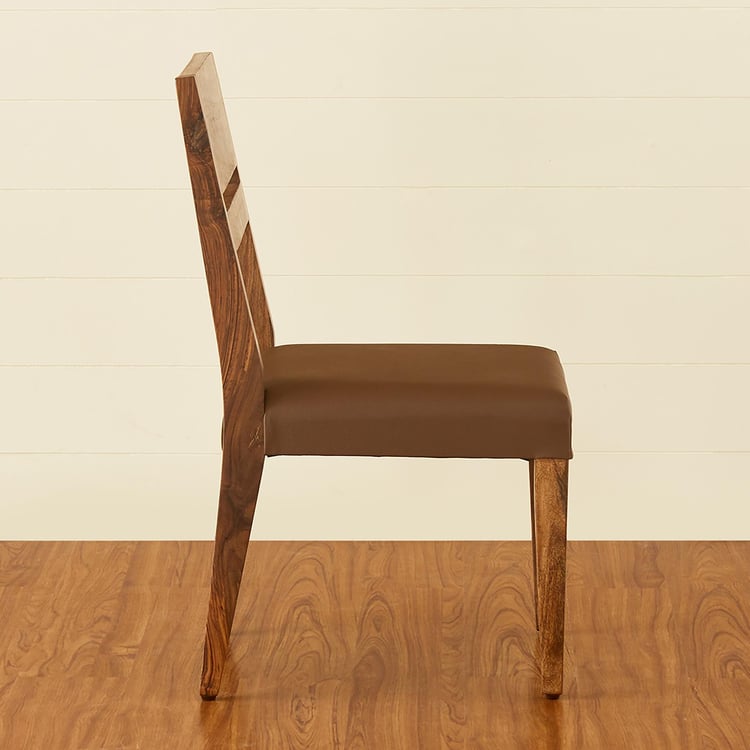 New Raga Set of 2 Sheesham Wood Dining Chairs - Brown