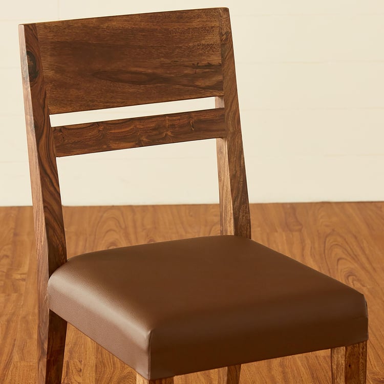 New Raga Set of 2 Sheesham Wood Dining Chairs - Brown