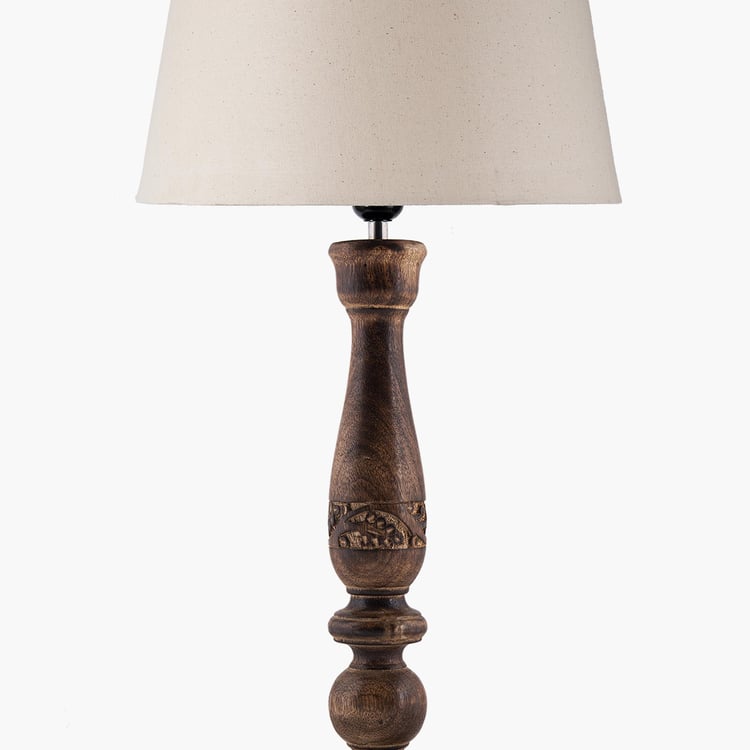 HOMESAKE Corsica Beige Wooden Table Lamp -  33 cm X 58 cm