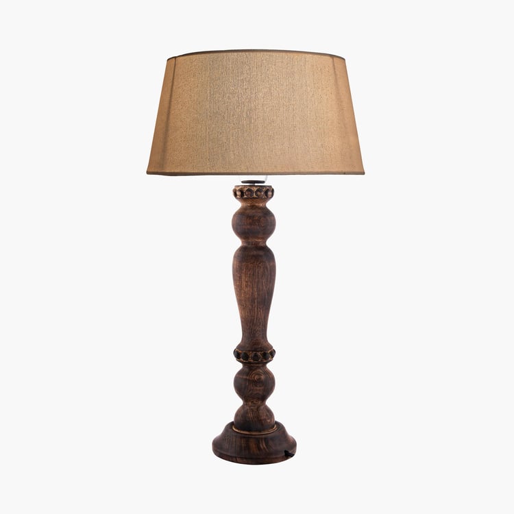 HOMESAKE Corsica Brown Wooden Table Lamp - 33 x 58 cm