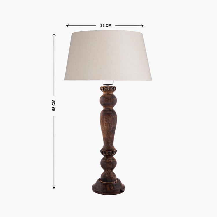 HOMESAKE Corsica Brown Wooden Table Lamp - 33 x 58 cm