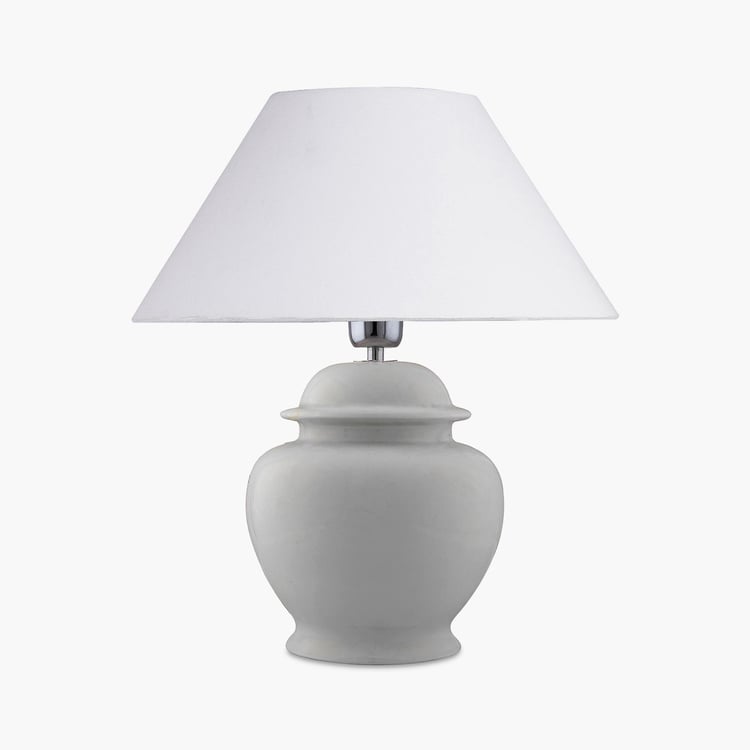 HOMESAKE White Ceramic Table Lamp with Shade