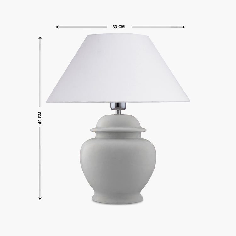 HOMESAKE White Ceramic Table Lamp with Shade