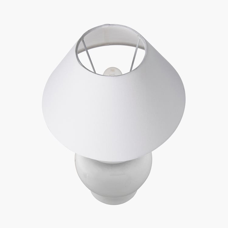 HOMESAKE White Ceramic Table Lamp with Shade