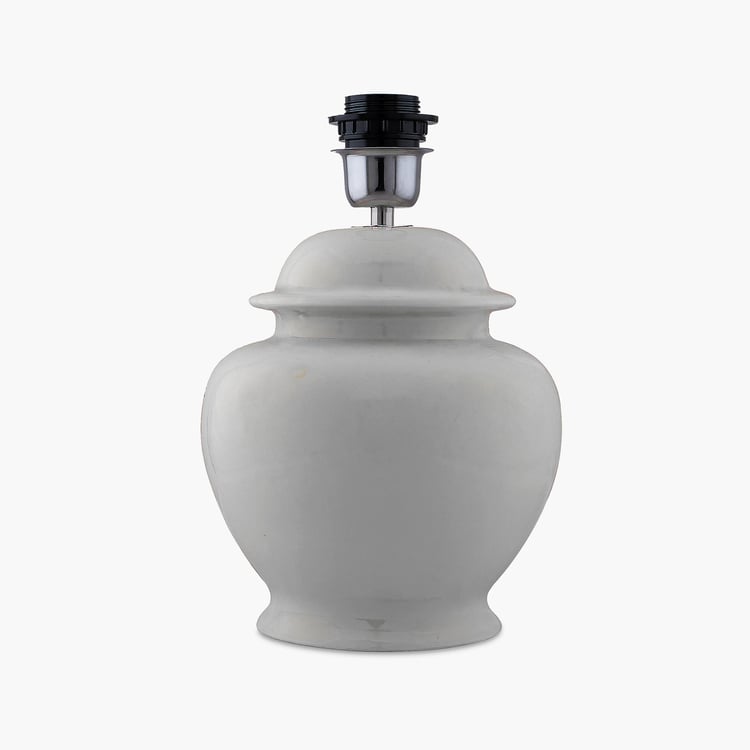 HOMESAKE White Ceramic Table Lamp with Shade