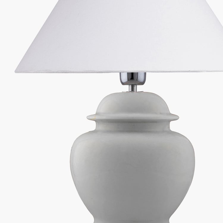 HOMESAKE White Ceramic Table Lamp with Shade