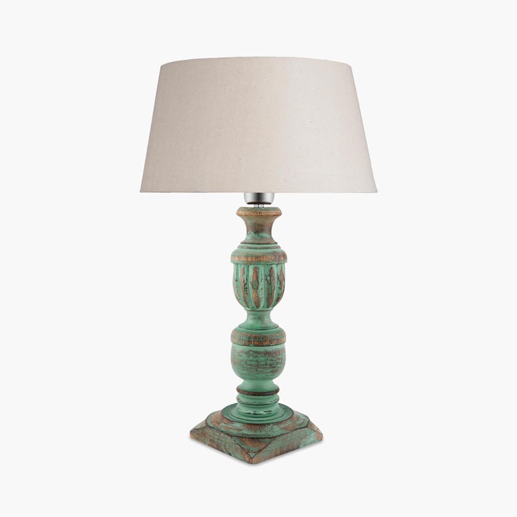 HOMESAKE Corsica Multicolour Textured Wooden Table Lamp - 50 x 33 cm