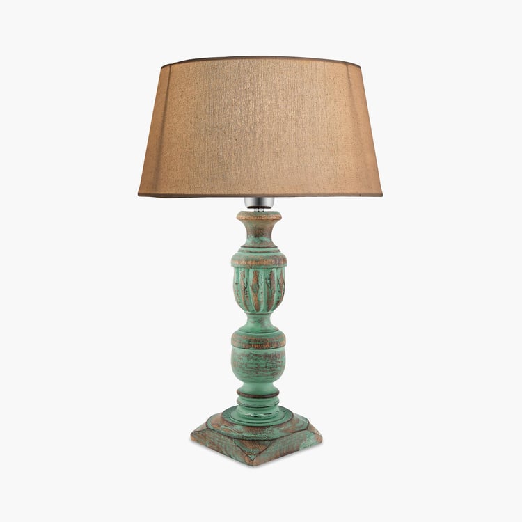 HOMESAKE Corsica Multicolour Textured Wooden Table Lamp - 50 x 33 cm