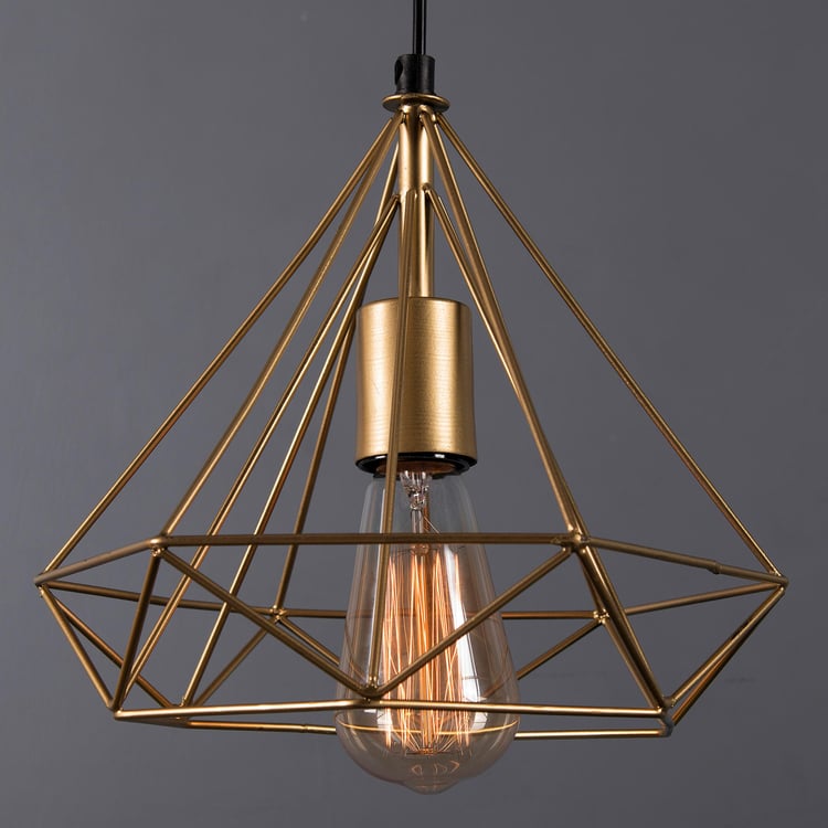 HOMESAKE Corsica Gold Metal Edison Filament Hanging Lamp- 26 x 24 cm