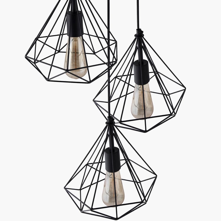 HOMESAKE Black Steel Chandelier Hanging Pendant Light - 22 X126 Cm