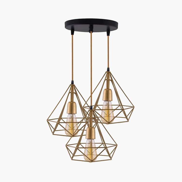 HOMESAKE Gold Round Iron Ceiling Lamp -22 x 22 x 126 cm
