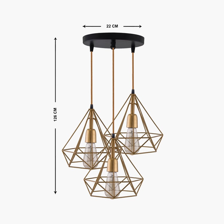 HOMESAKE Gold Round Iron Ceiling Lamp -22 x 22 x 126 cm