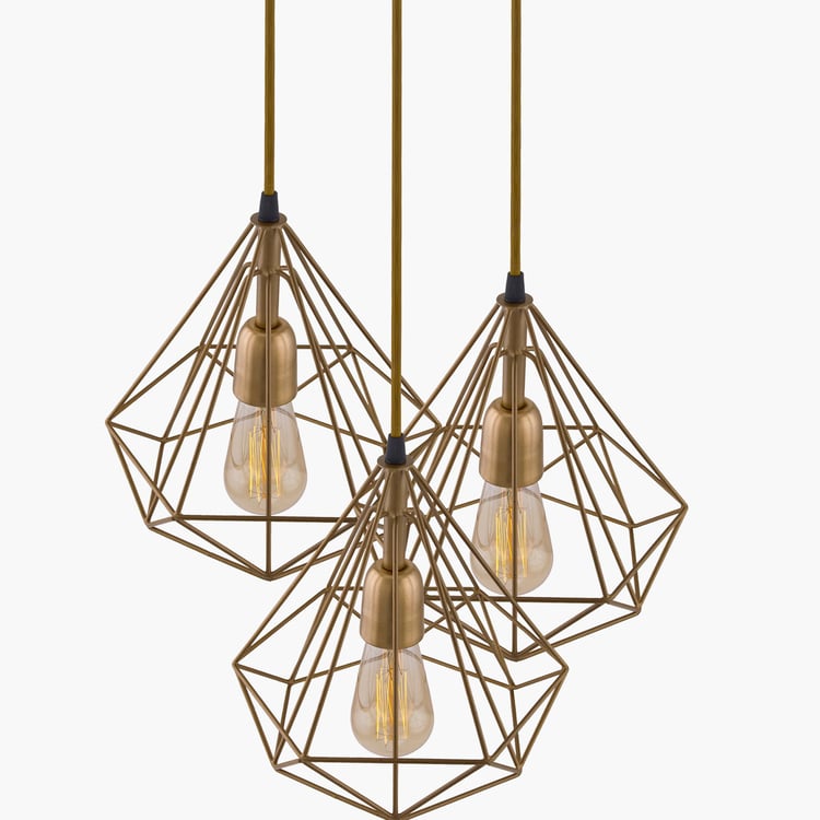HOMESAKE Gold Round Iron Ceiling Lamp -22 x 22 x 126 cm