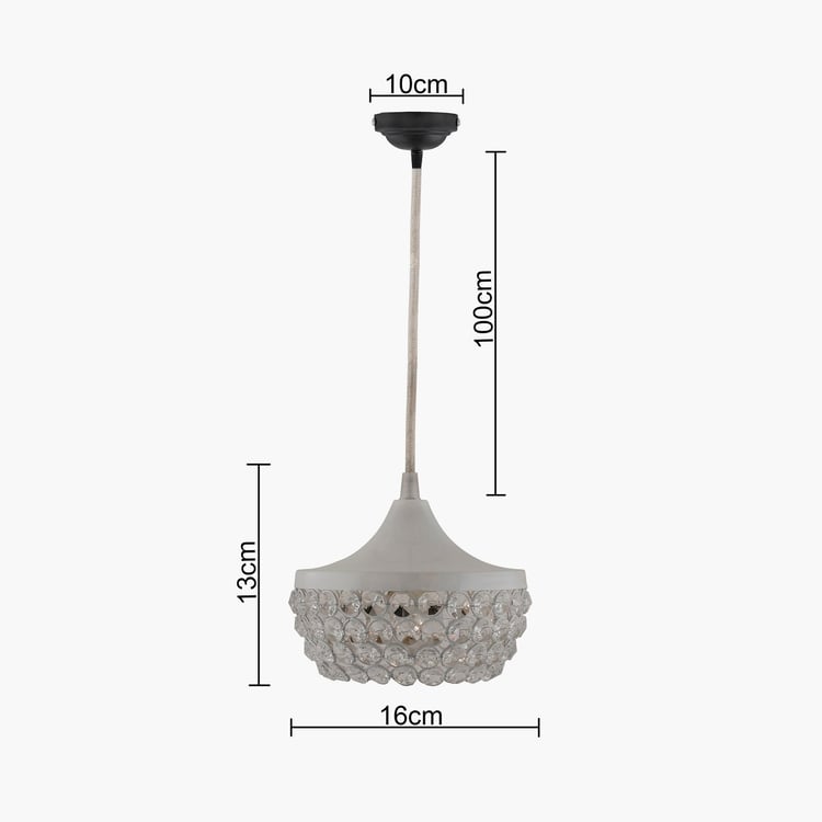 HOMESAKE Metal White Mesh Pendant Hanging Lamp - 17 x 20 cm