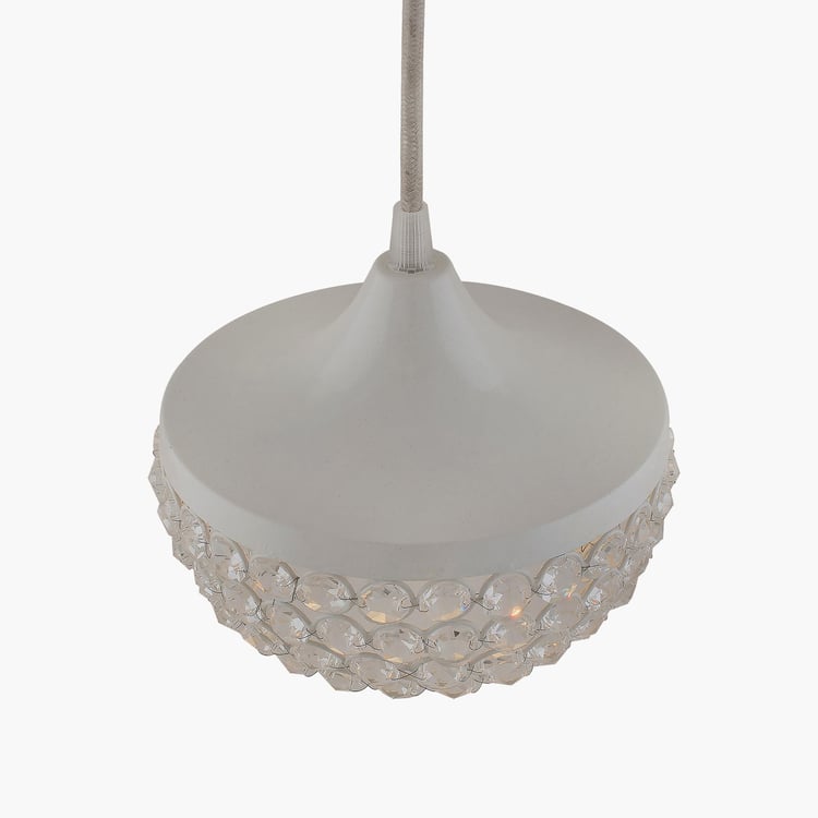 HOMESAKE Metal White Mesh Pendant Hanging Lamp - 17 x 20 cm