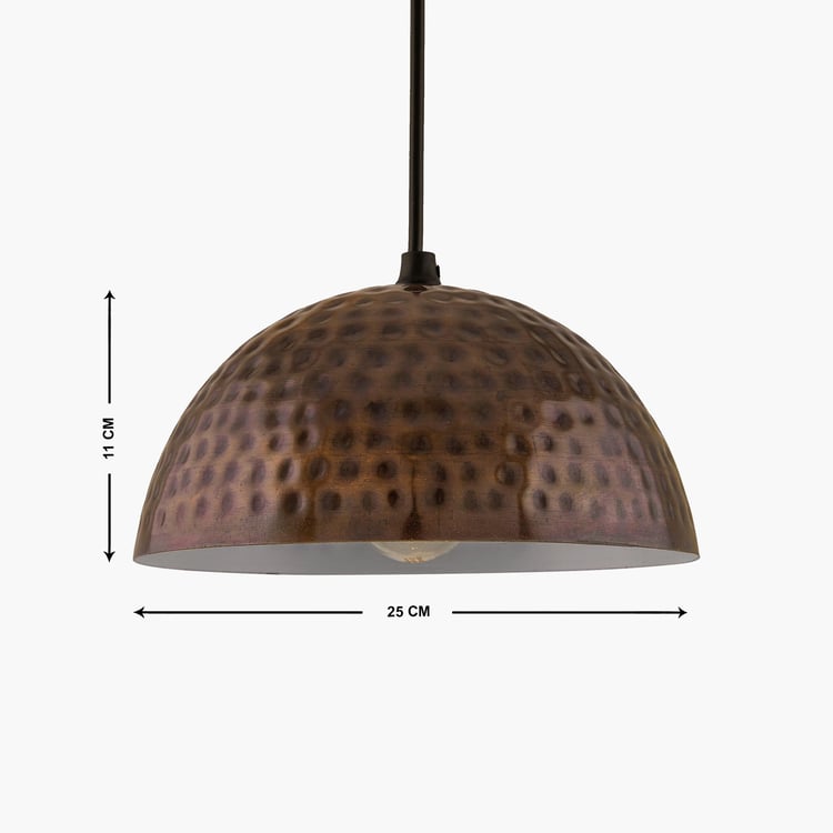 HOMESAKE Corsica Brown Antique Hammered Hanging Lamp- 11 x 25 x 25 cm