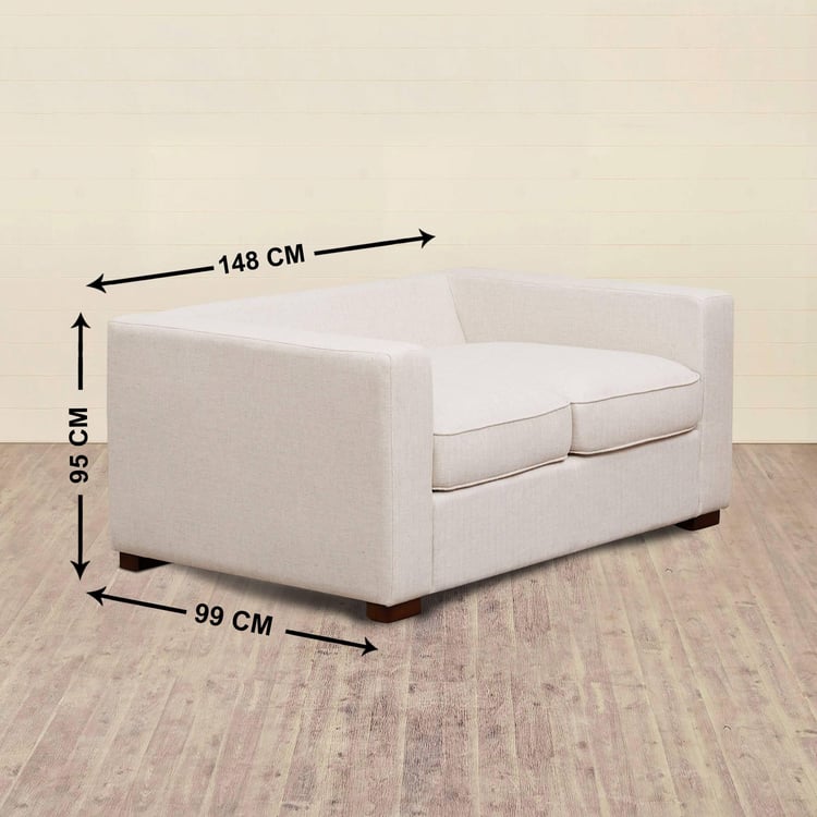 Cane Connection Fabric 2-Seater Sofa - Beige