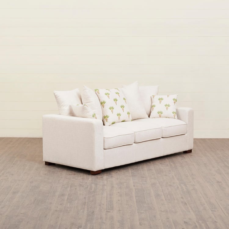 Cane Connection Fabric 3-Seater Sofa - Beige