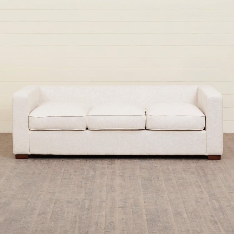 Cane Connection Fabric 3-Seater Sofa - Beige