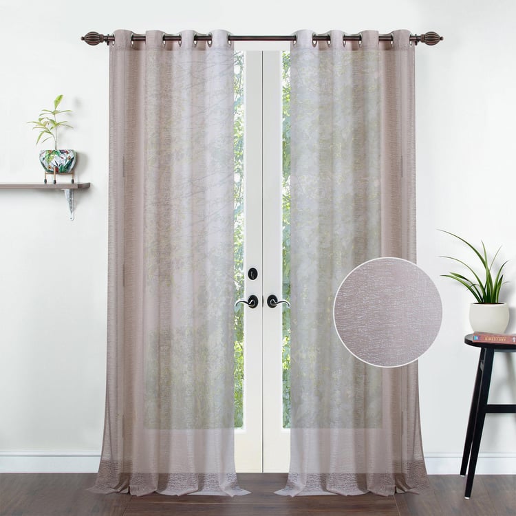 DECO WINDOW Multicolour Printed Sheer Door Curtain - 132x274cm - Set of 2