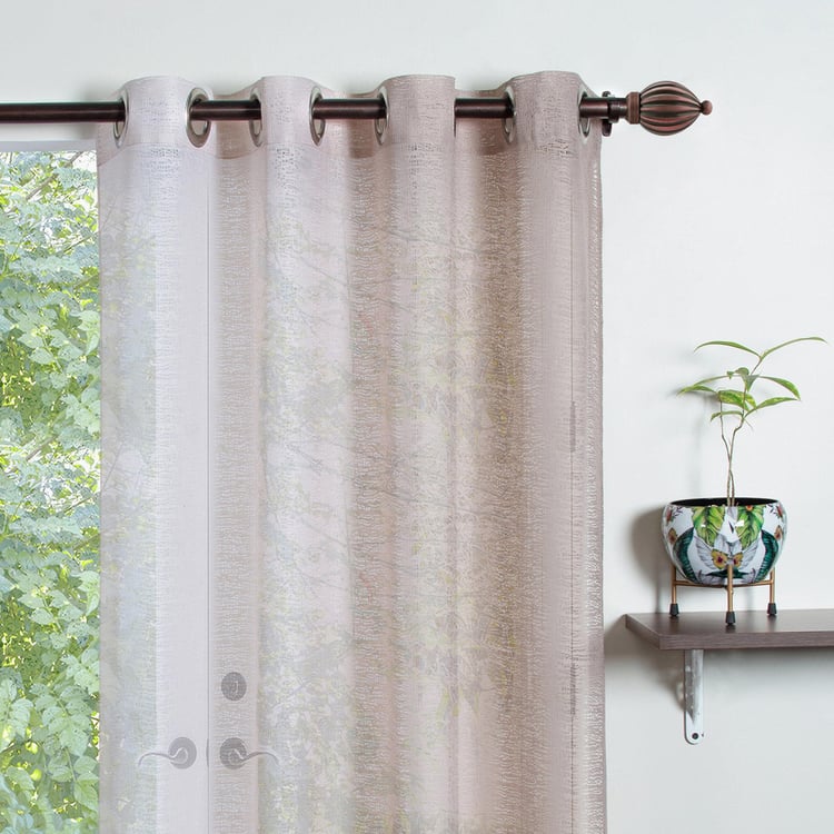 DECO WINDOW Multicolour Printed Sheer Door Curtain - 132x274cm - Set of 2