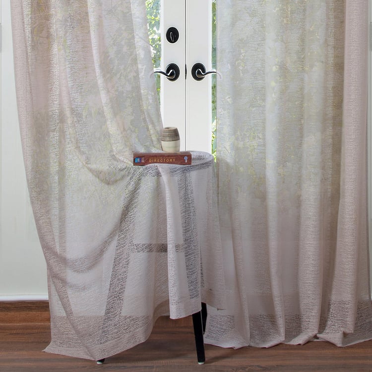 DECO WINDOW Multicolour Printed Sheer Door Curtain - 132x274cm - Set of 2