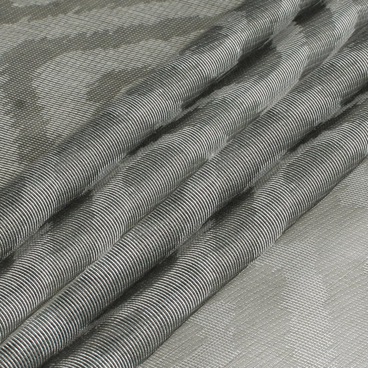 DECO WINDOW Grey Semi-Sheer Printed Door Curtain - 132x274cm - Set of 2