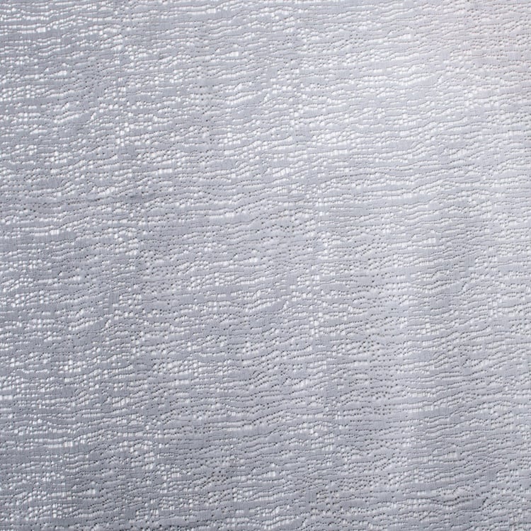 DECO WINDOW Grey Printed Sheer Door Curtain - 132x274cm - Set of 2